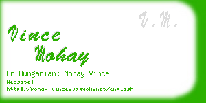 vince mohay business card